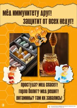 Мёд иммунитету друг! Защитит от всех недуг!